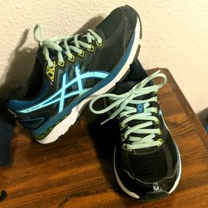 Asics GT-2000 Fluid Ride Size 6 Black, Mint & Teal